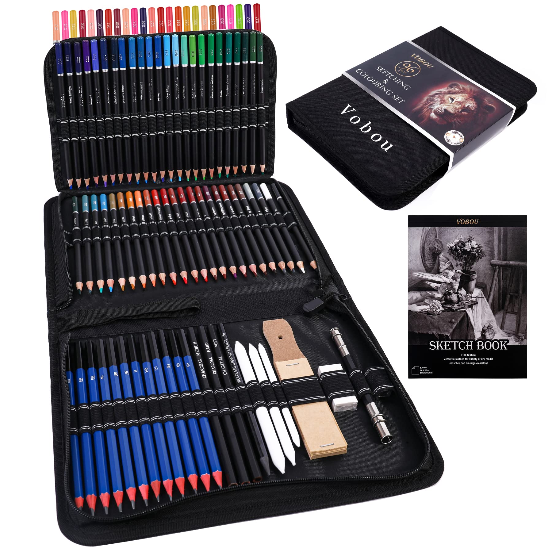 Amazon.com: 96pcs Colored Drawing Pencils Kit Sketching, Graphite
